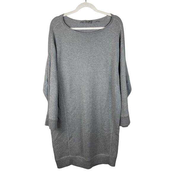VINCE Trouvé Light Gray Boat Neck 3/4 Wide Sleeves Sweater Dress Size Medium - Picture 1 of 8